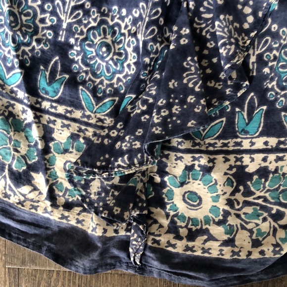 American Eagle blue cotton ruffle front dress - Picture 4 of 6